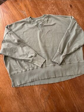 American Eagle Sage Green Oversized Crewneck Sweatshirt